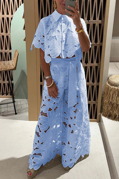 Ivette | Eyelet Ruffle Maxi Dress