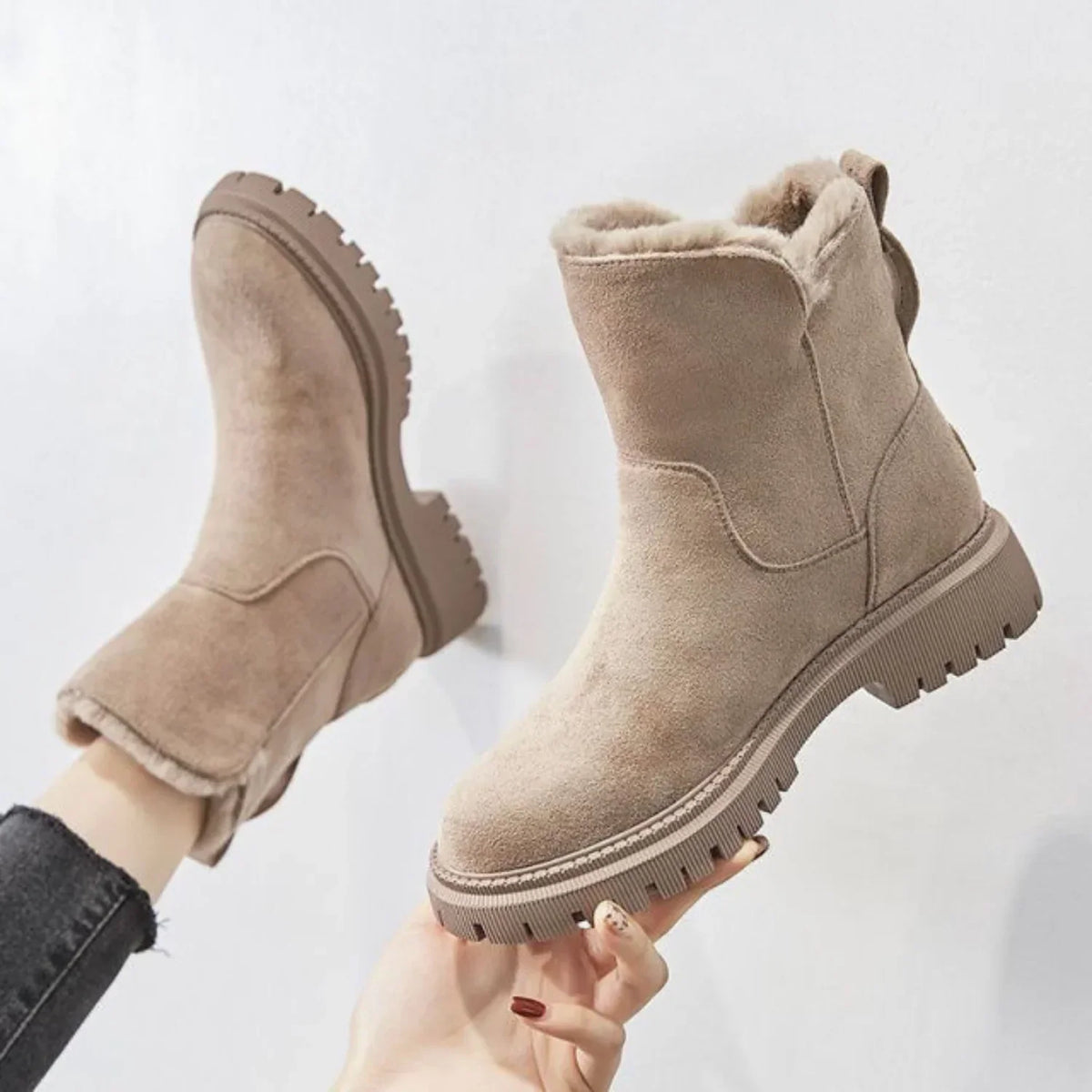 Chunky side-zip ankle boots for women