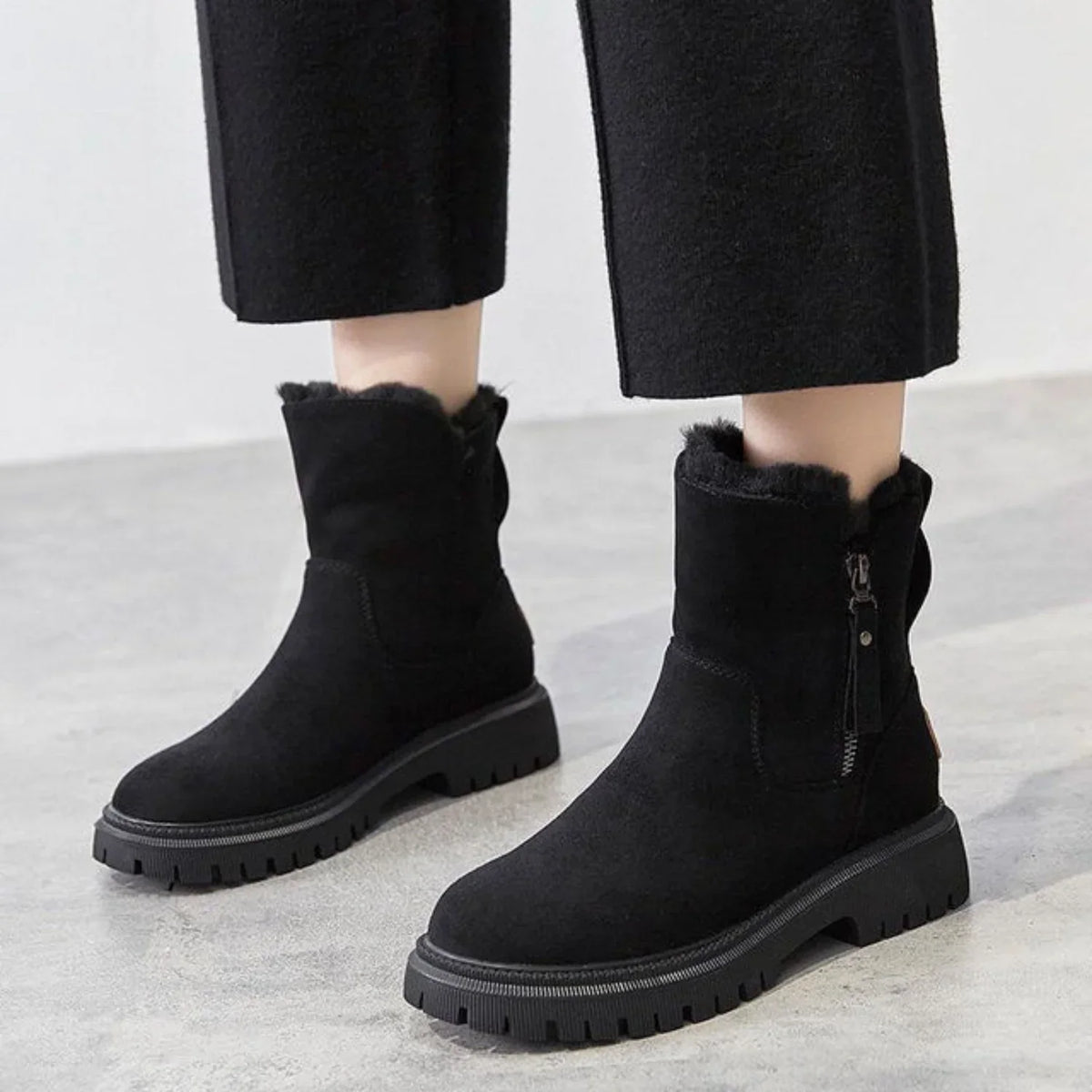 Chunky side-zip ankle boots for women view 2