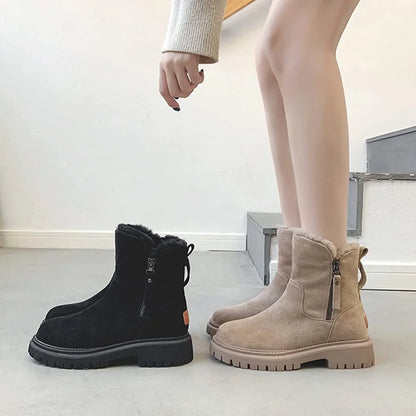 Chunky side-zip ankle boots for women view 3
