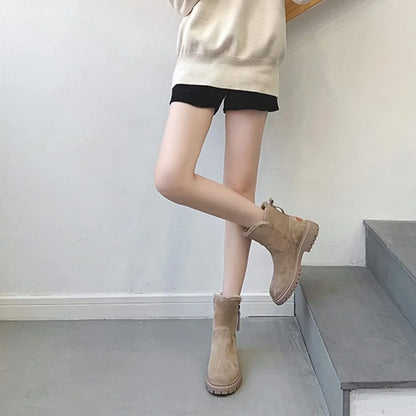 Chunky side-zip ankle boots for women view 6