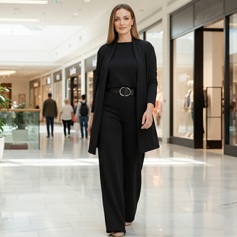 Elegant three-piece set in black