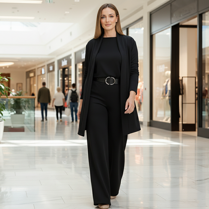 Elegant three-piece set in black