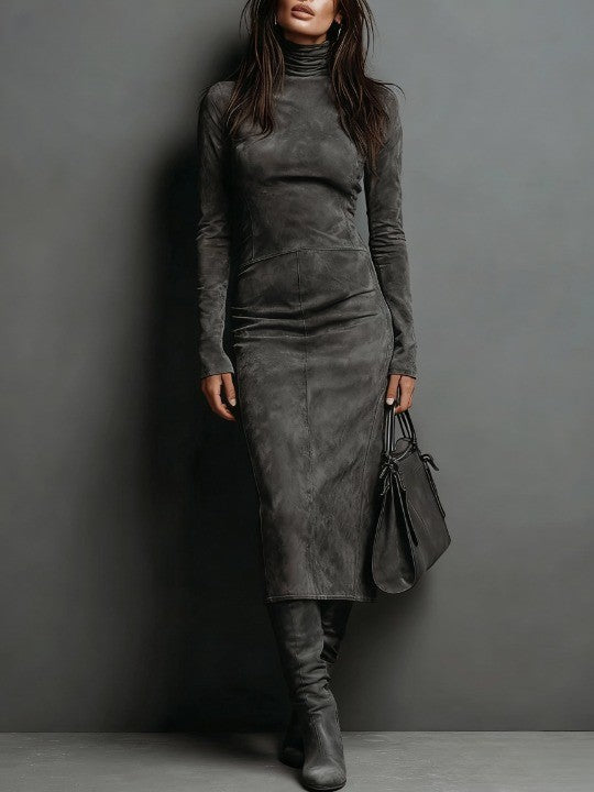 Havilah long-sleeve high-neck midi dress view 2