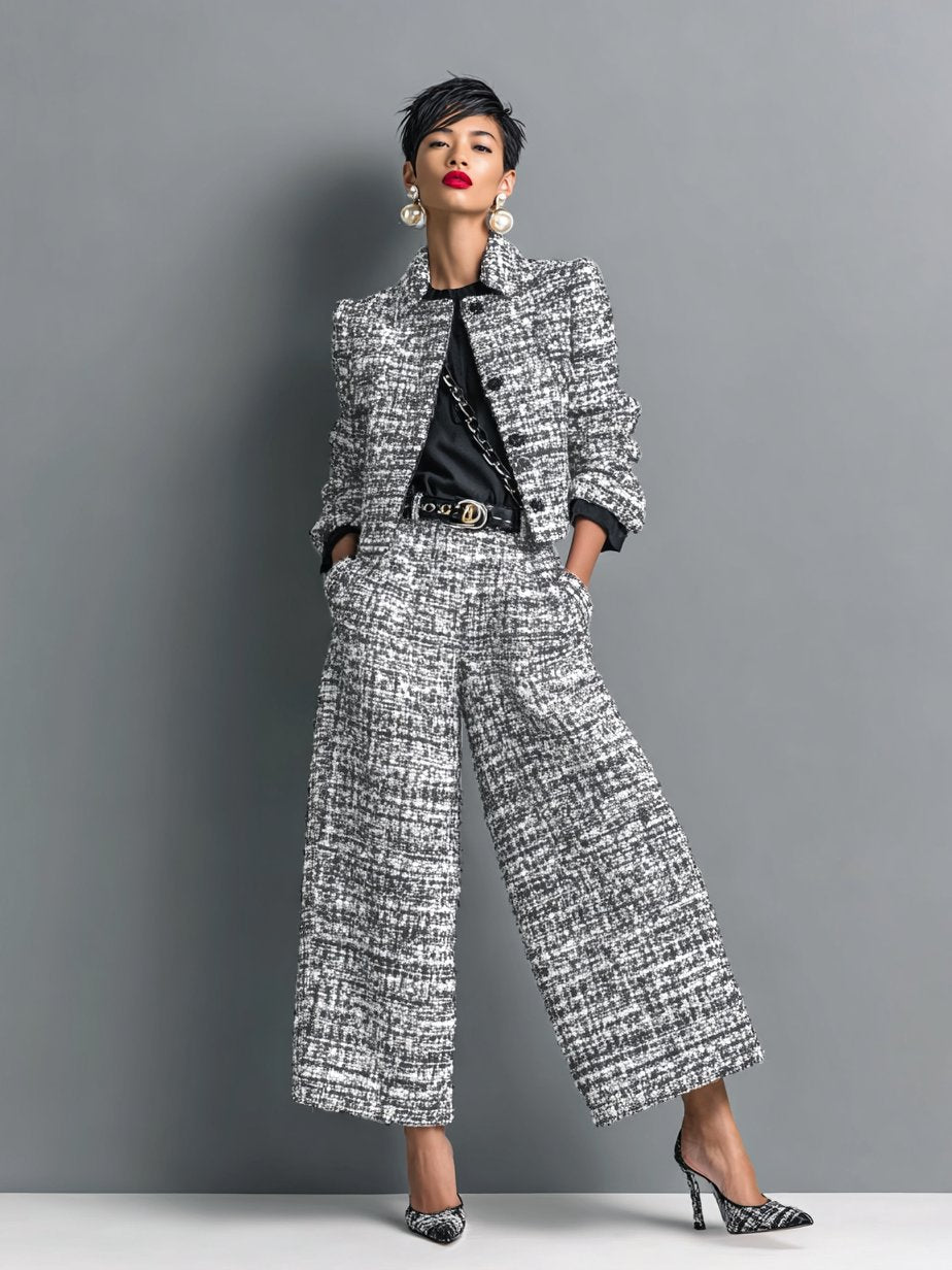 Cropped jacket and trouser set for women view 2