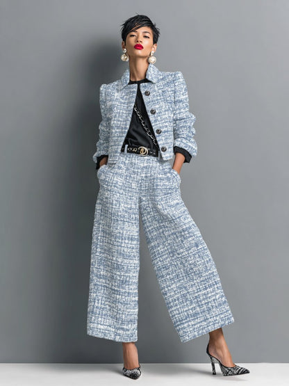 Cropped jacket and trouser set for women view 3