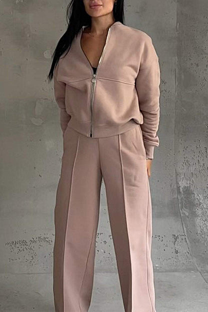 Maelle | Oversized Zip-Up Sweatshirt & Jogger Pants Set