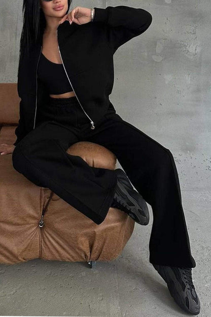 Maelle | Oversized Zip-Up Sweatshirt & Jogger Pants Set
