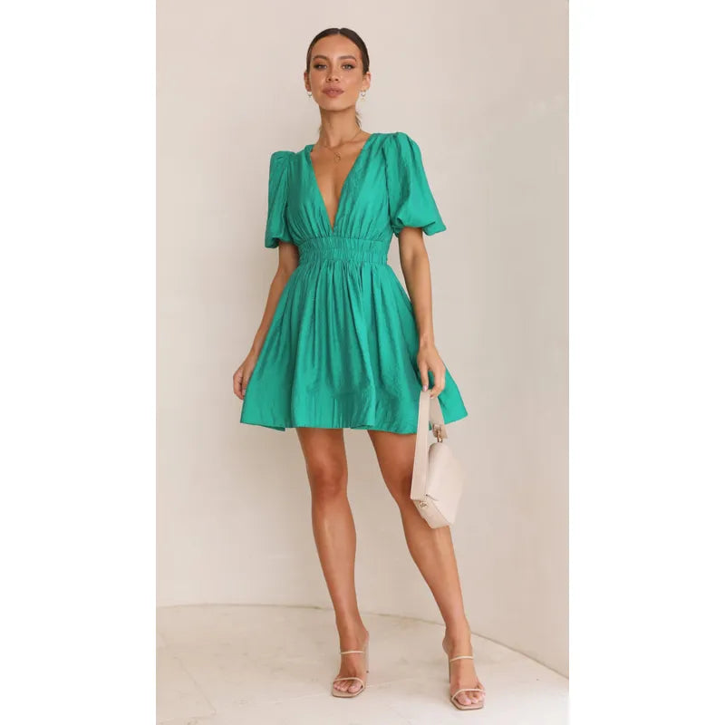 Anastasia summer mini dress styled outfit