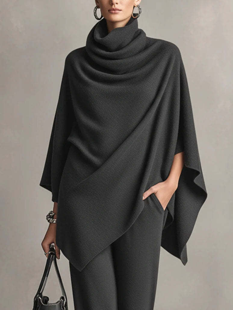 Poncho top & wide-leg pants set, view 6