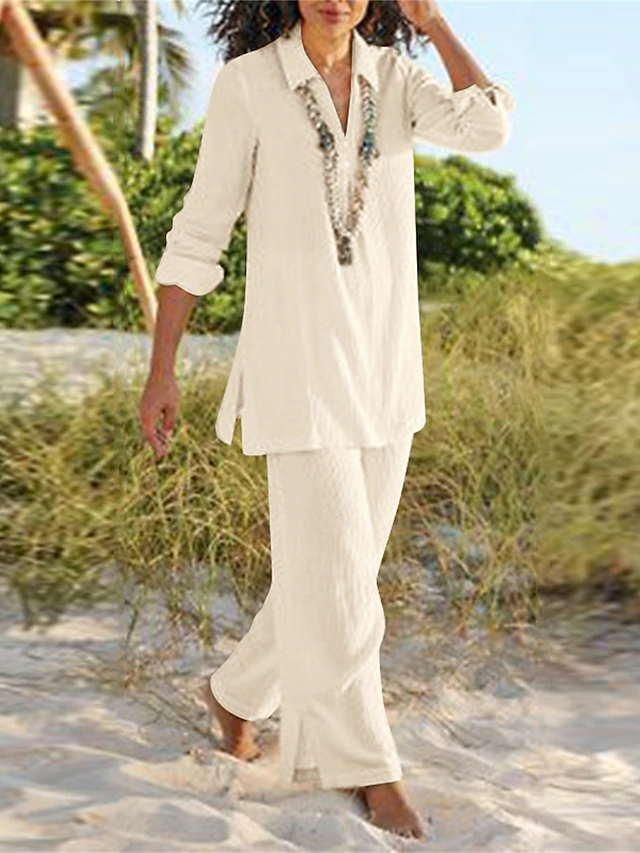 Relaxed two-piece lounge set, back view