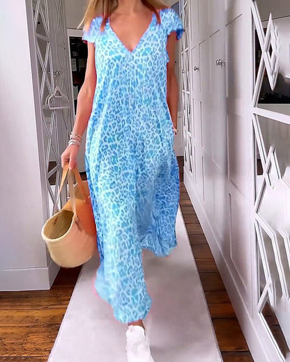 V-neck floral maxi dress