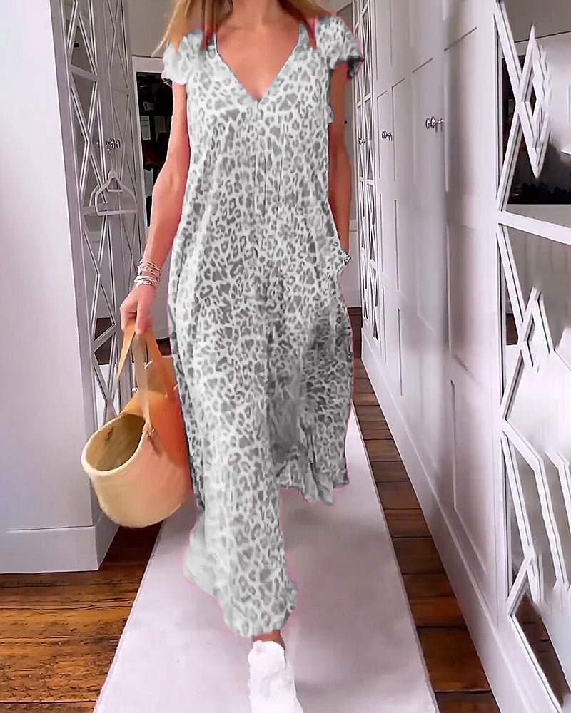 Floral maxi dress side view