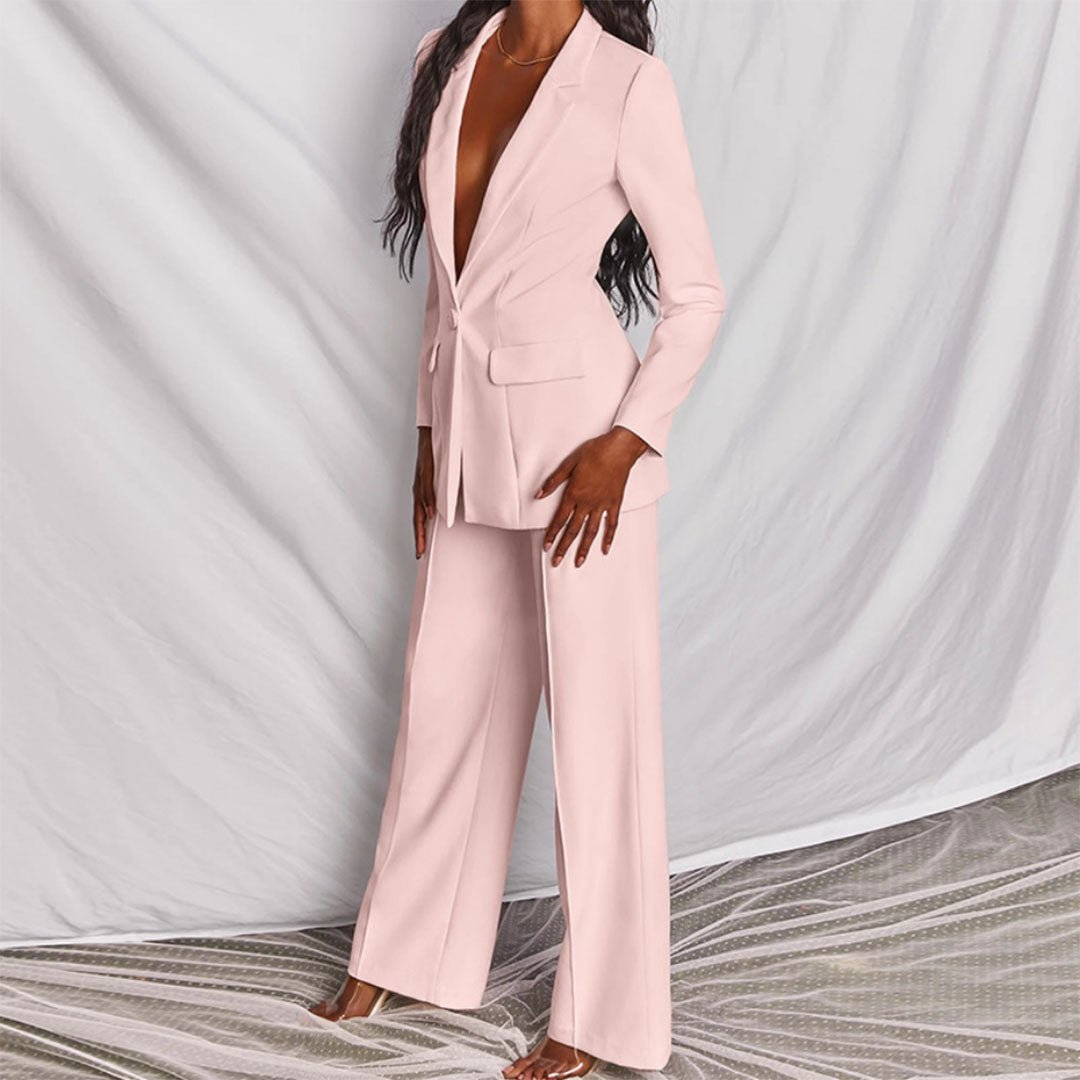 Adelina | Tailored Blazer High Waisted Trousers Two Piece Suit Set