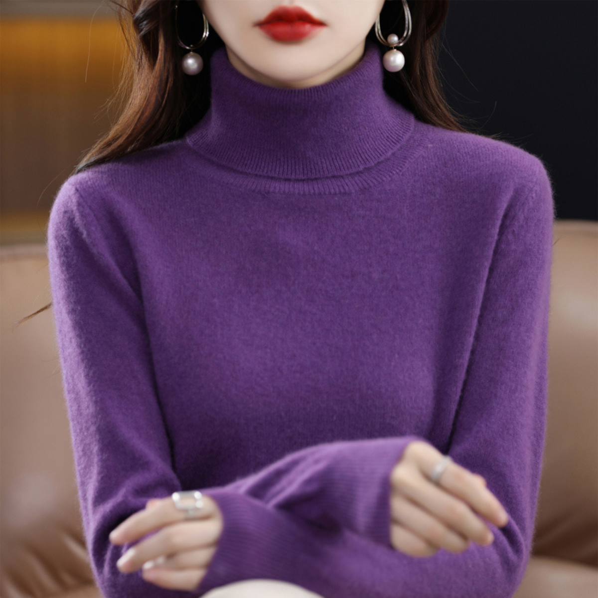Viveca women's slim turtleneck sweater