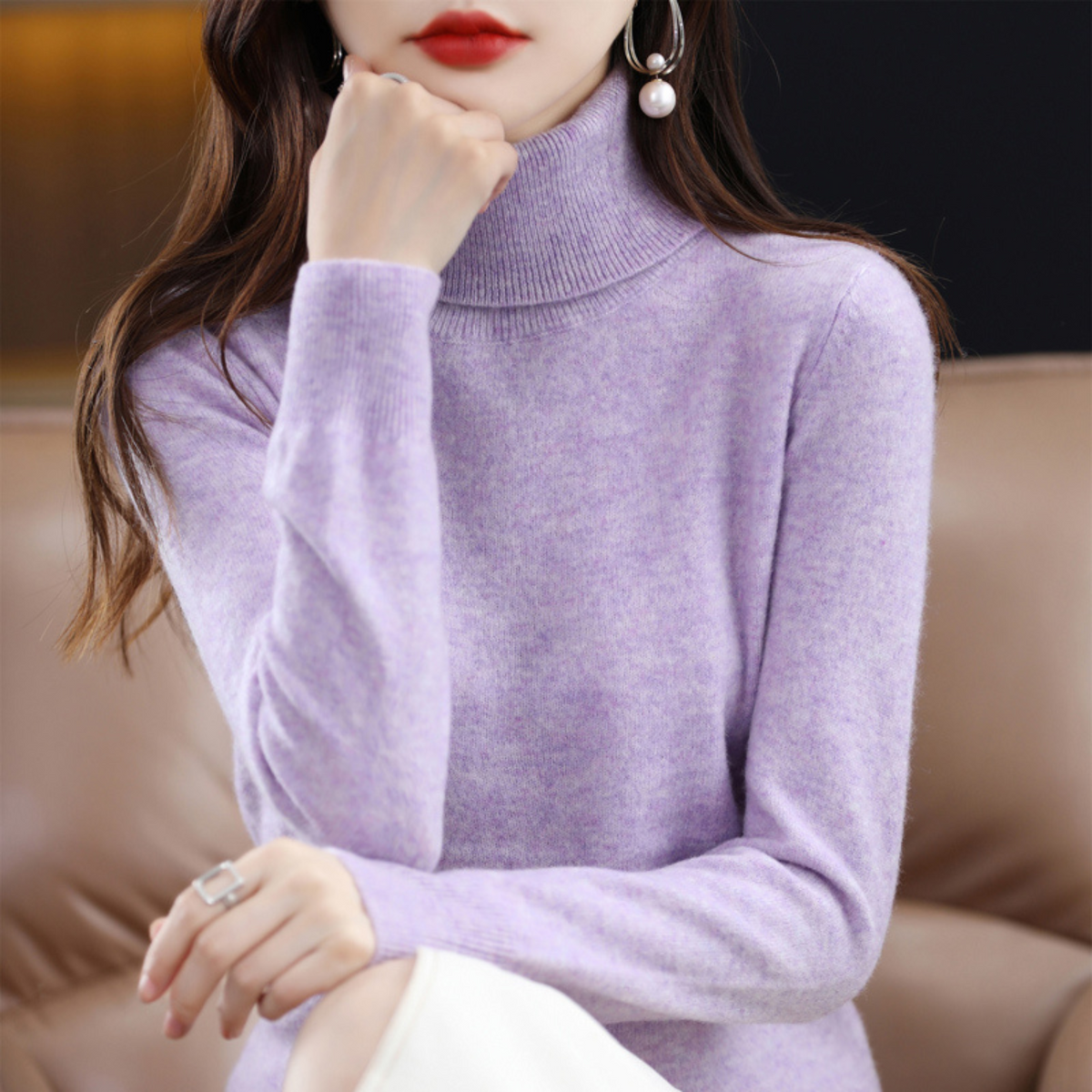 Viveca women's slim turtleneck sweater