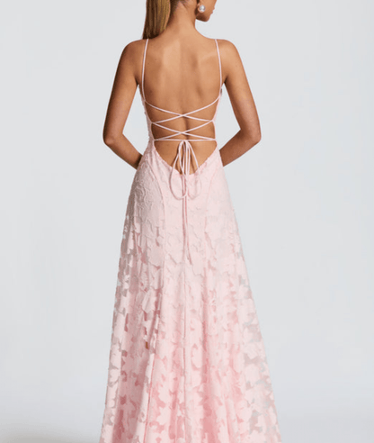 Liara | Open Back Spaghetti Strap Maxi Dress