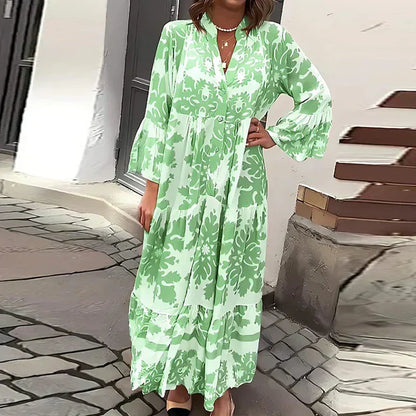 Floral V-neck maxi dress, colour variation