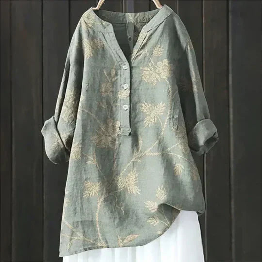 Floral long sleeve tunic, detail view
