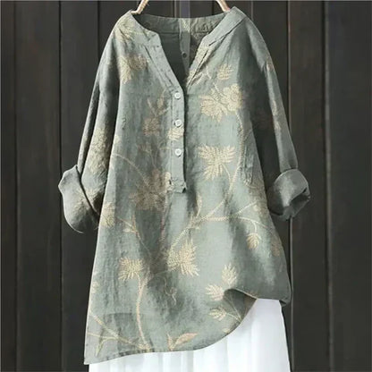 Floral long sleeve tunic, detail view