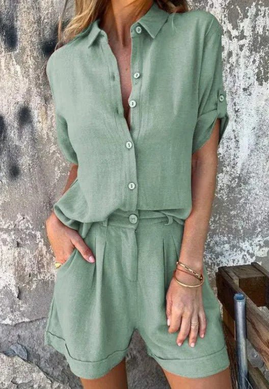 Phoebe | Linen Top & Shorts Summer Set