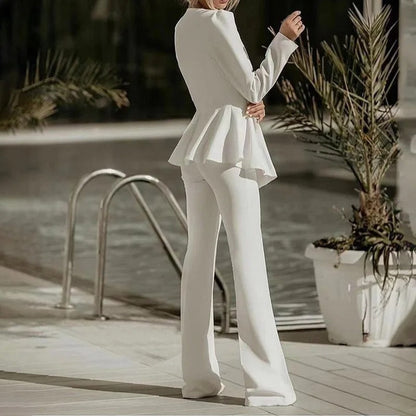Valerie | Fitted Blazer, Crop Top and High-Waist Trousers Set