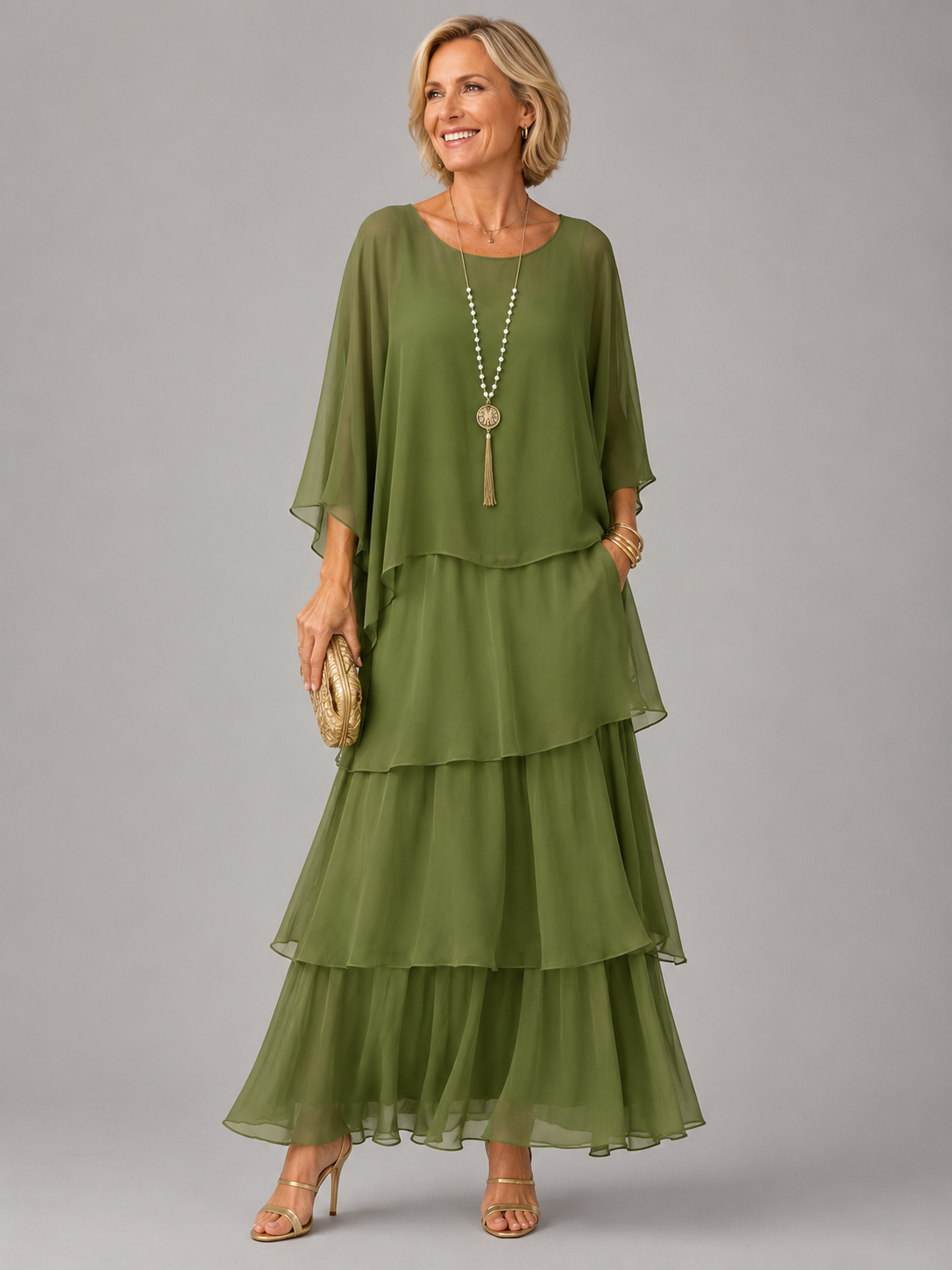 Cerys women's layered flowing maxi dress