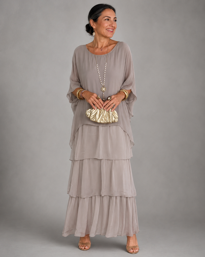 Cerys women's layered flowing maxi dress