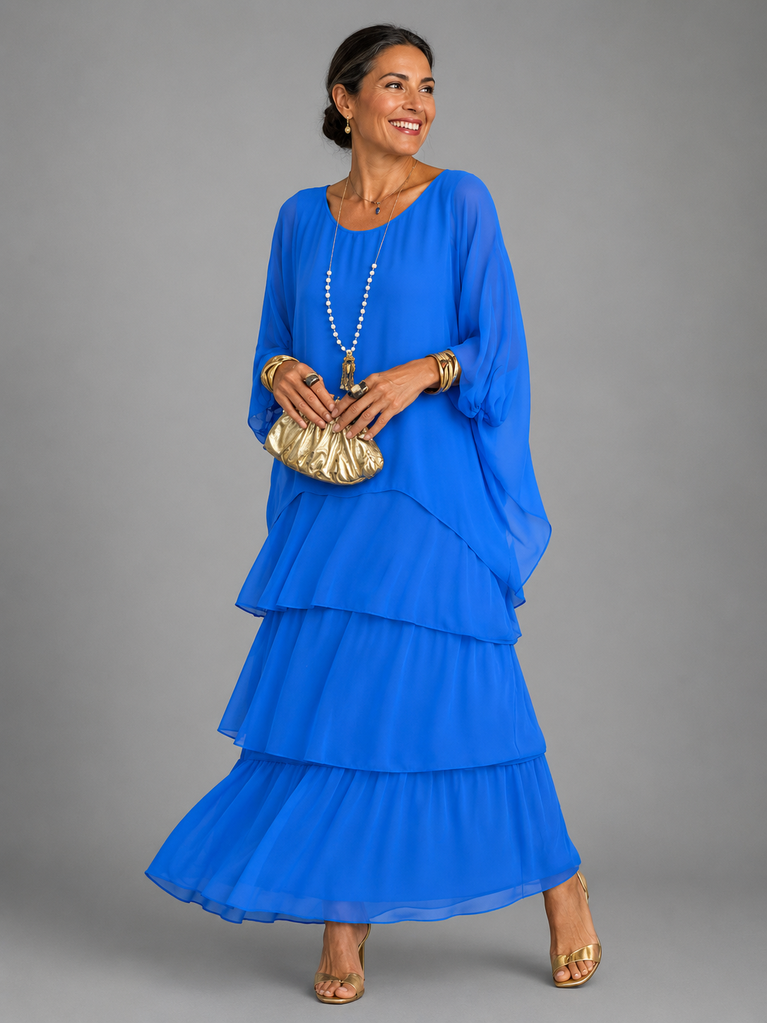 Cerys women's layered flowing maxi dress