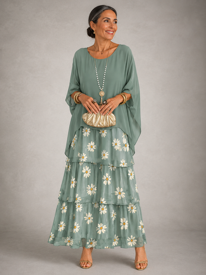 Cerys women's layered flowing maxi dress