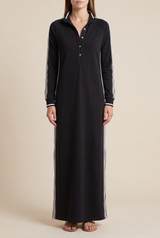 Collared sweatshirt maxi dress for women