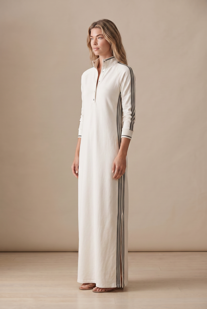 Collared sweatshirt maxi dress for women view 10