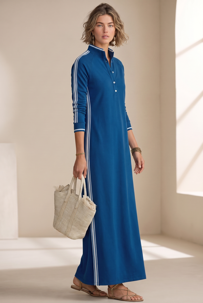 Collared sweatshirt maxi dress for women view 14