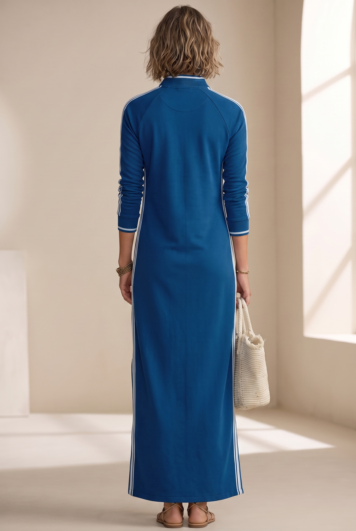Collared sweatshirt maxi dress for women view 15