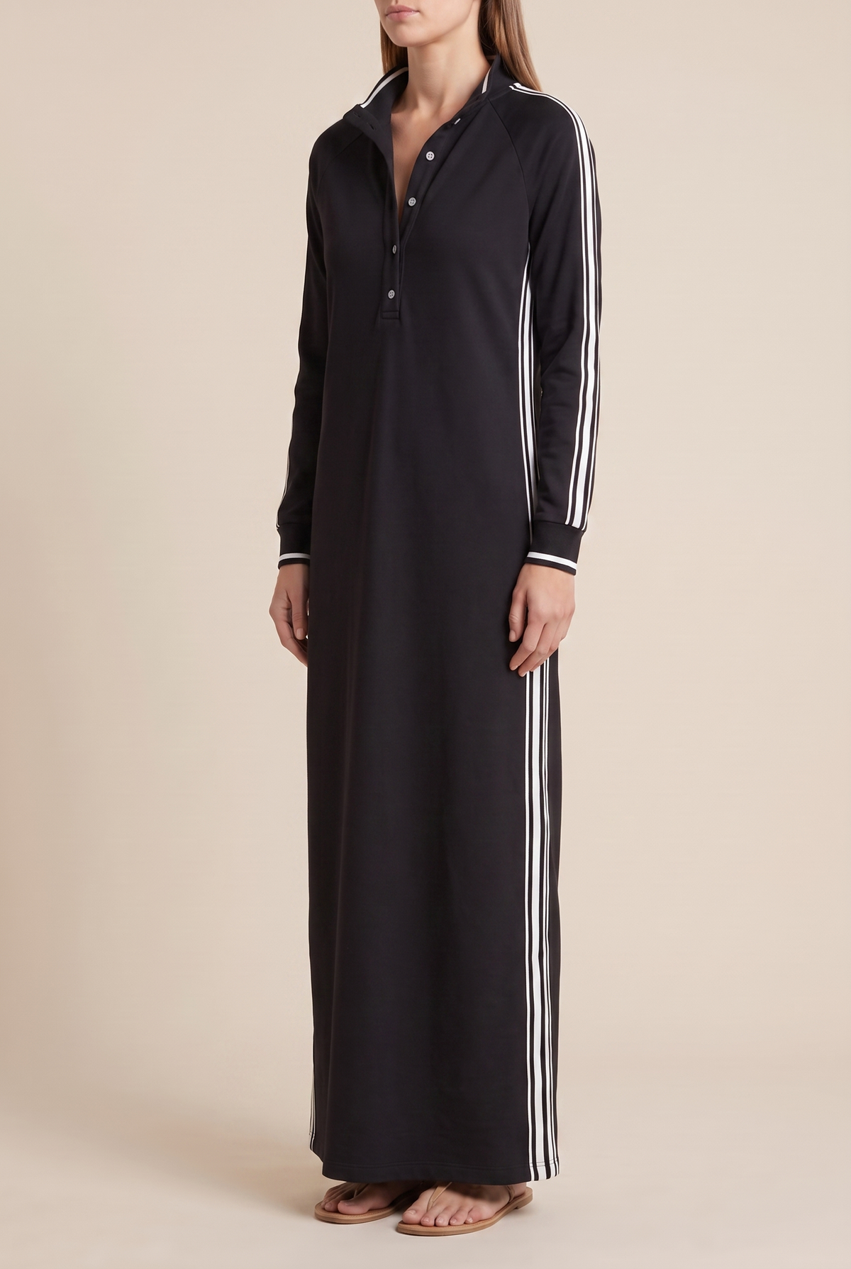 Collared sweatshirt maxi dress for women view 2