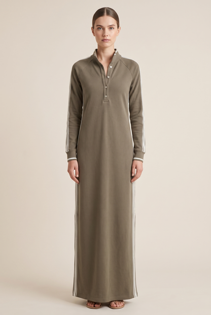 Collared sweatshirt maxi dress for women view 5