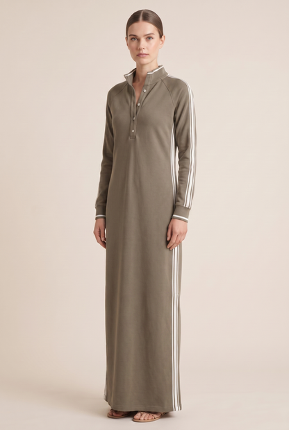 Collared sweatshirt maxi dress for women view 6