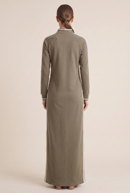Collared sweatshirt maxi dress for women view 7