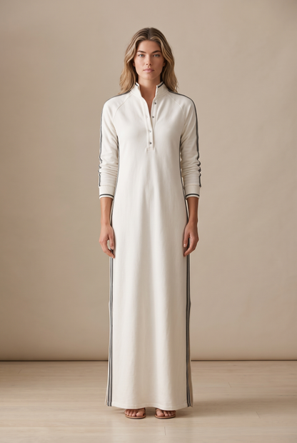 Collared sweatshirt maxi dress for women view 9
