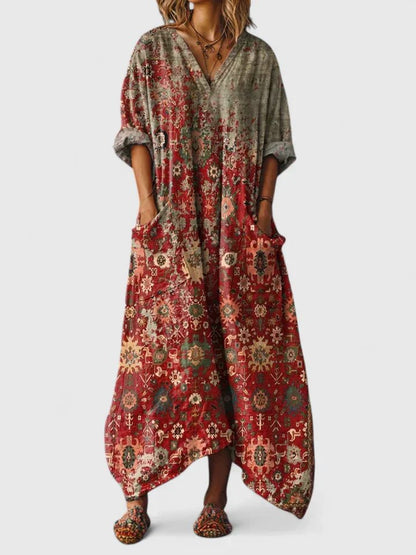 Isabet | Boho Paisley Cocoon Maxi Dress