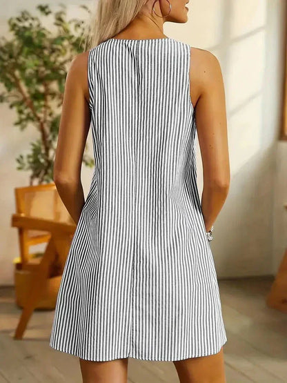 Talia striped mini dress side view