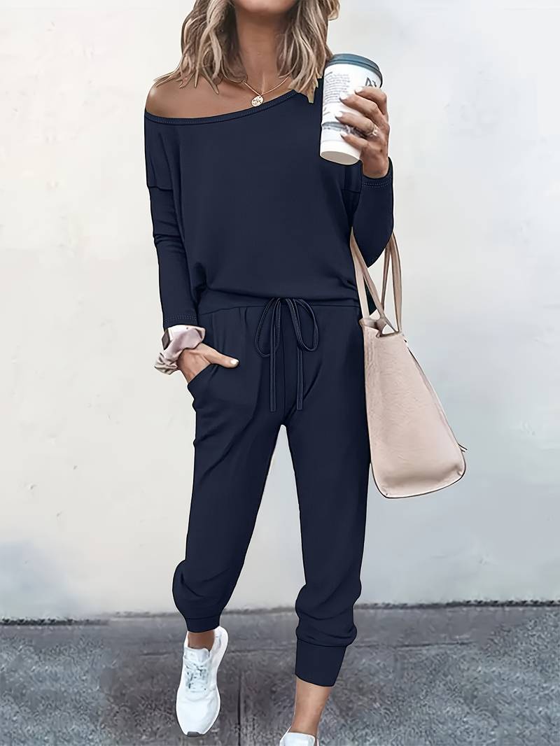 Sloane | Off Shoulder Top & Jogger Lounge Set