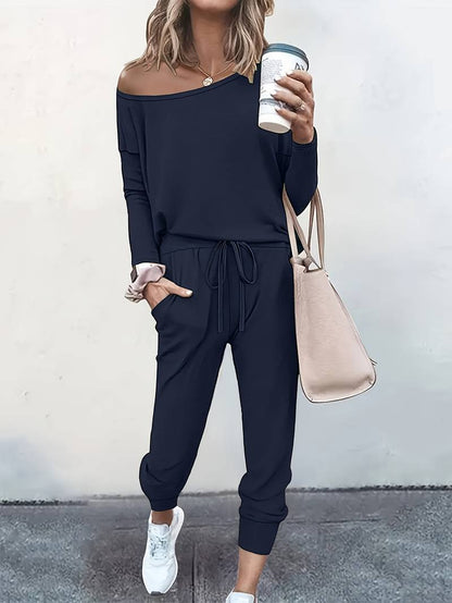 Sloane | Off Shoulder Top & Jogger Lounge Set