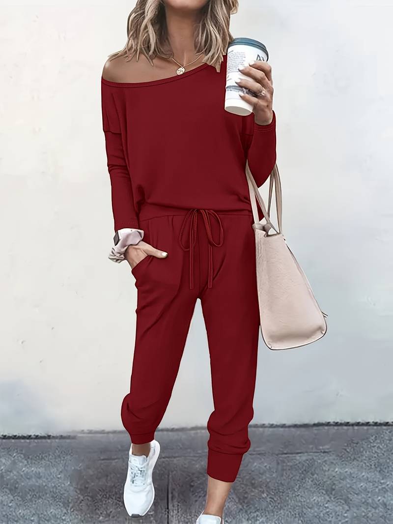 Sloane | Off Shoulder Top & Jogger Lounge Set