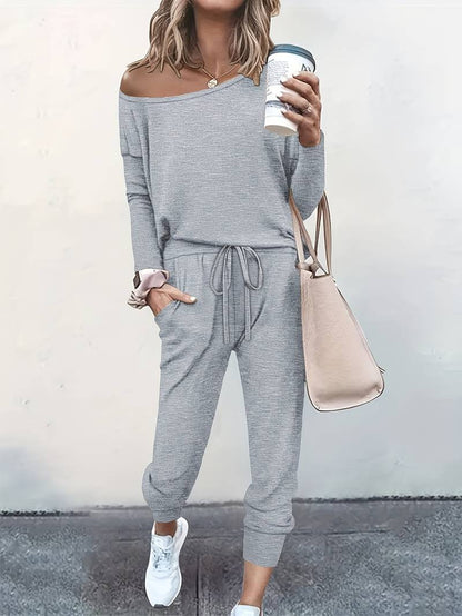 Sloane | Off Shoulder Top & Jogger Lounge Set