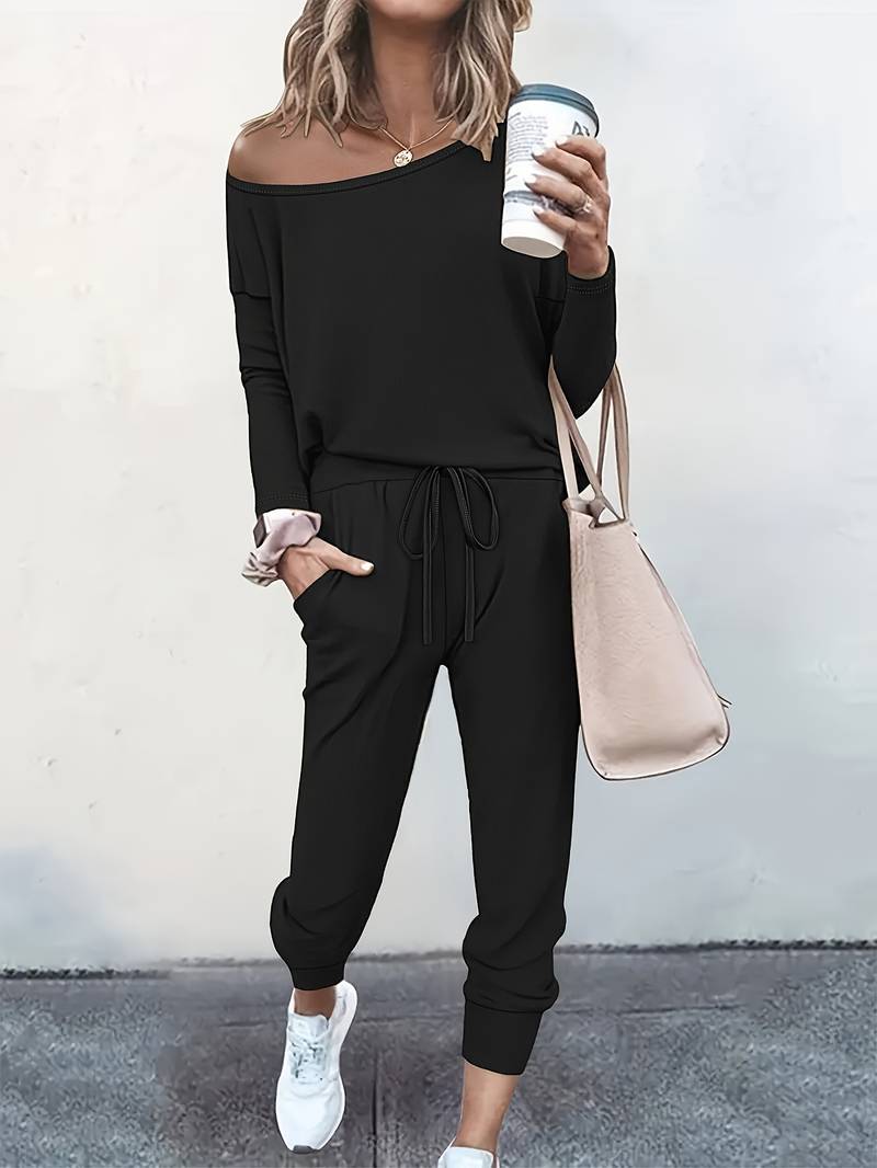 Sloane | Off Shoulder Top & Jogger Lounge Set