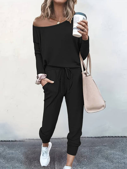 Sloane | Off Shoulder Top & Jogger Lounge Set