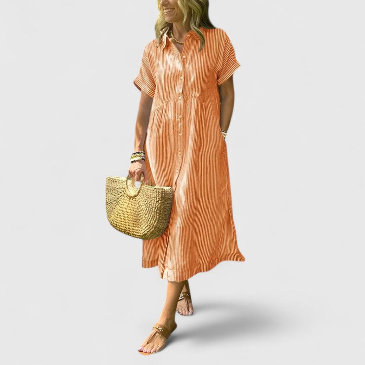 Claribel | Long Striped Midi Dress