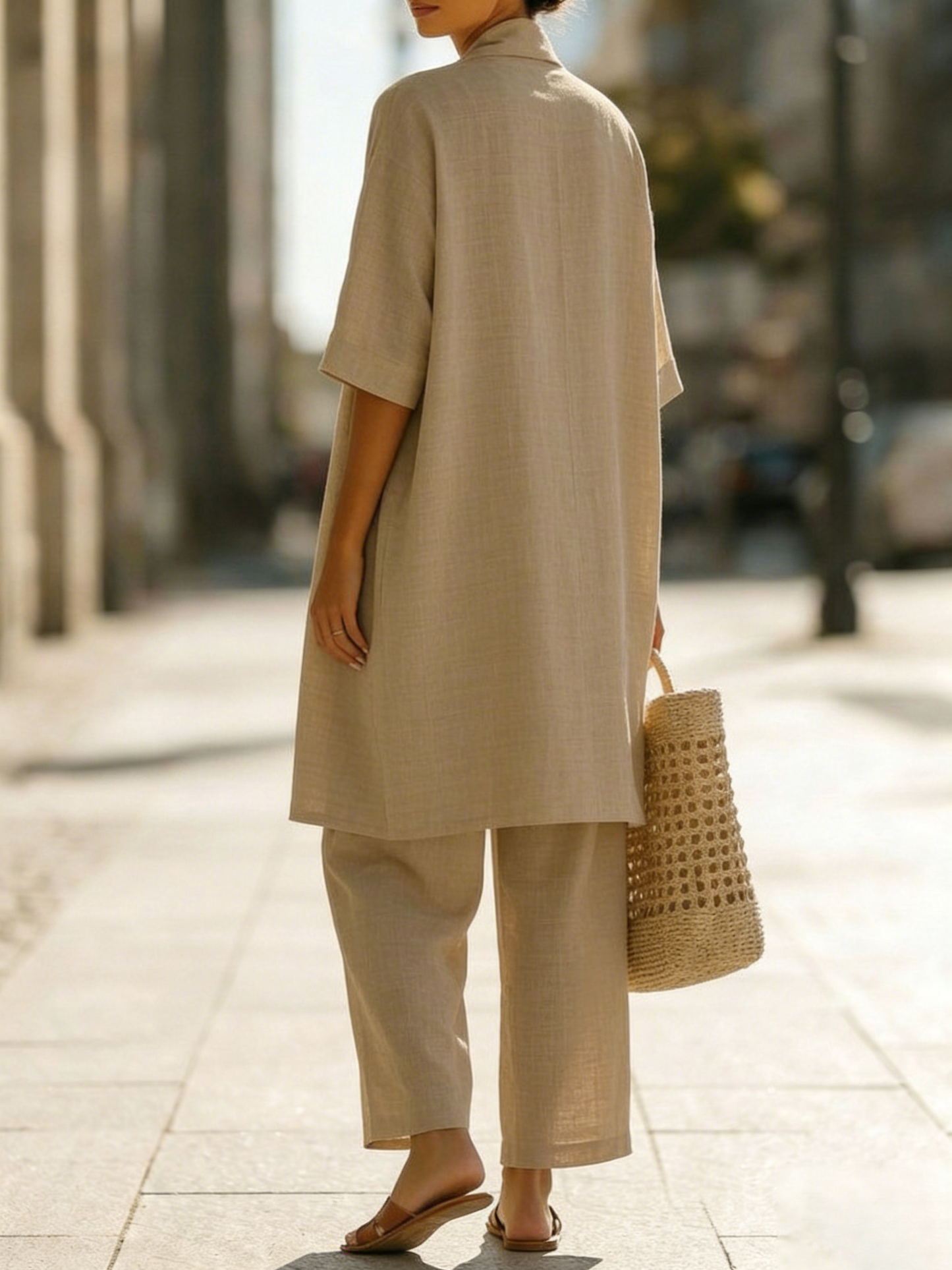 Sylvie | Minimalist Three-Piece Vest Cardigan & Pants Set