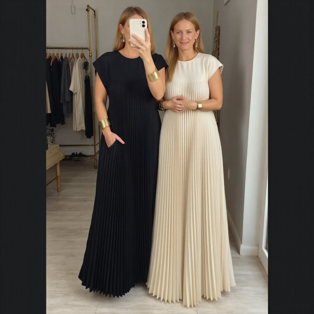 Fern | Flowy Pleated Maxi Cocktail Dress